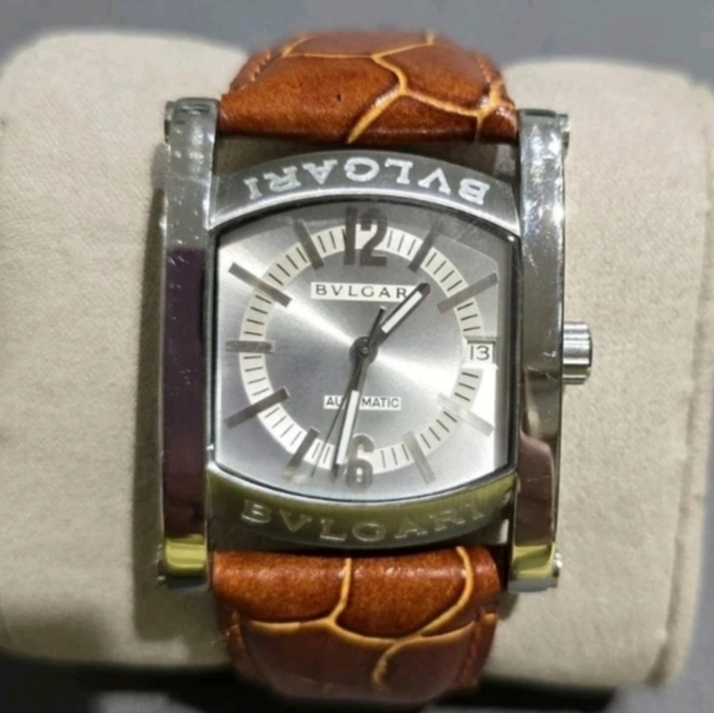 BVLGARI Wristwatch Square Automatic EGW 30 G D 383 Silver Dial.